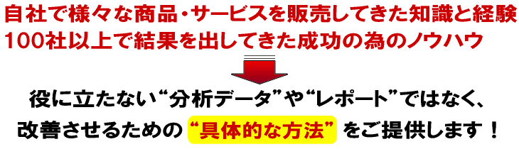 具体的な改善方法を、分かりやすくご提供します！